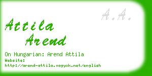attila arend business card